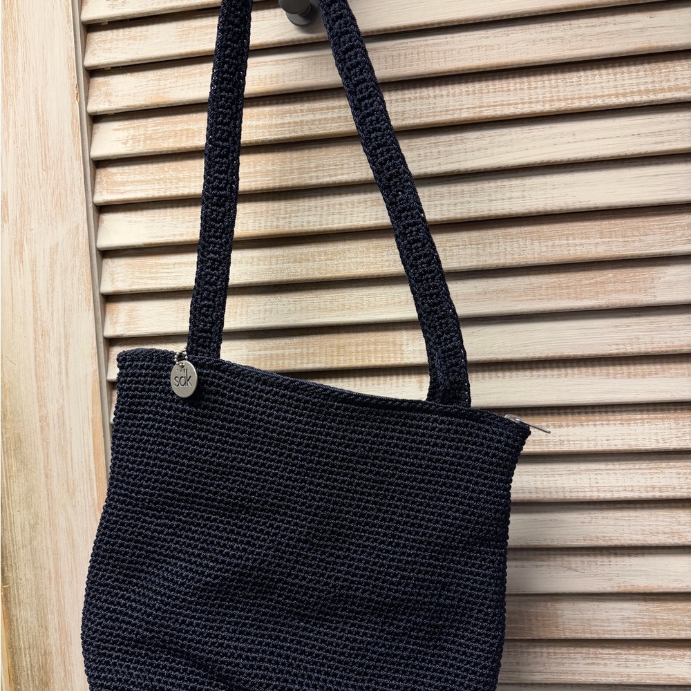 The Sak Black Knit Shoulder Bag